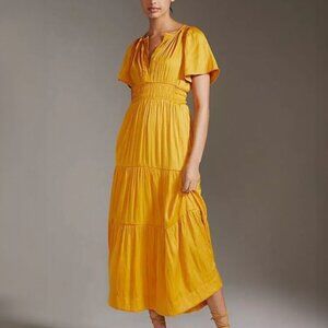 Anthropologie Size S Somerset Satin Maxi Dress Mango